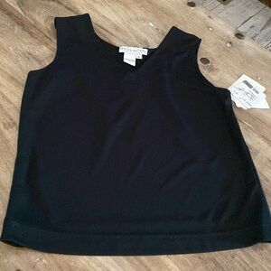 NWT DonCaster black vneck sleeveless blouse